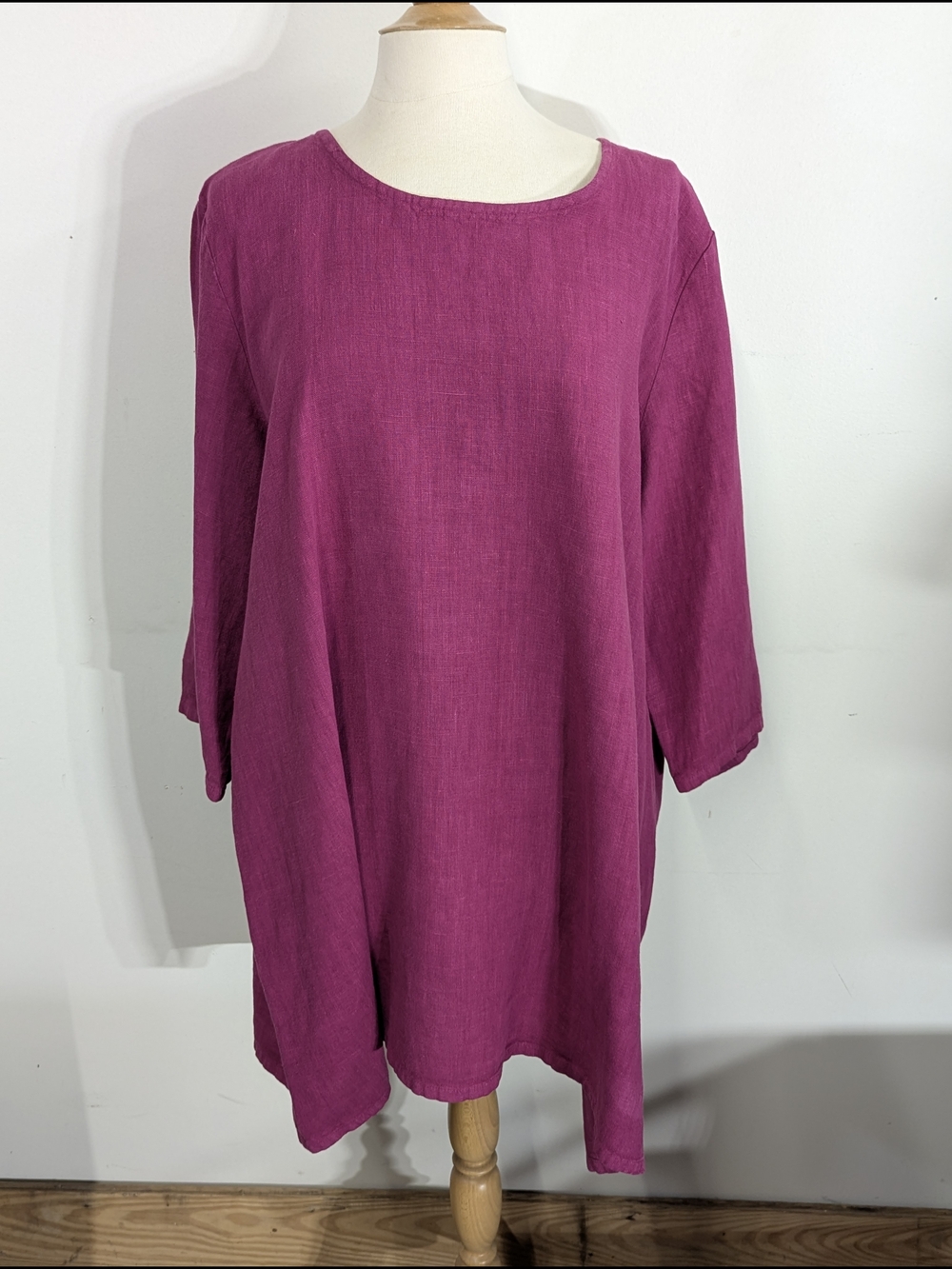 bryn Walker Fuchsia Linen Tunic Top